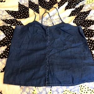 GAP jean cross back sleeveless top